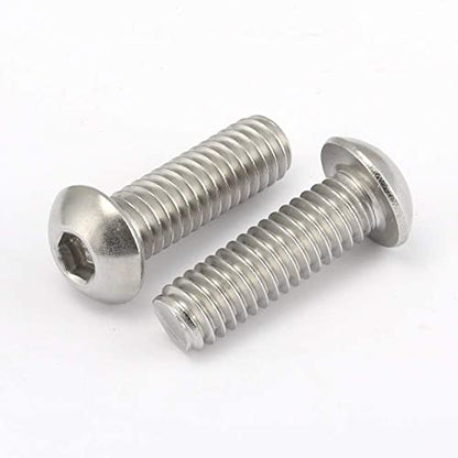 8-32 x 3/4" Button Head Socket Cap Bolts Screws, Stainless Steel 18-8 (304), Bright Finish, Allen Hex Drive, 100 PCS - size: 8-32 x 3/4"