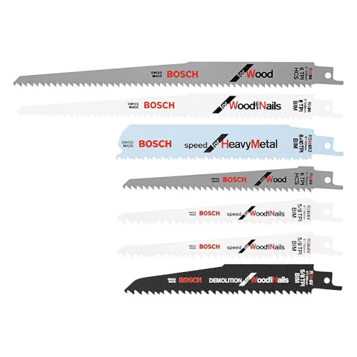 Bosch RAP7PK 7-Piece Reciprocating Saw Blade Set - size: 9" in, style: Industrial