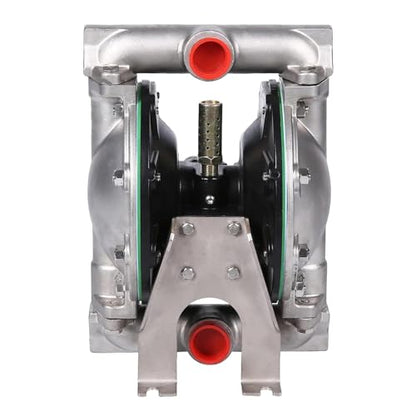 Air Operated Double Diaphragm Pump 1 inch Inlet/Outlet Pneumatic Waste Oil Transfer Pump for Chemical DN25 35GPM Dual Diaphram Teflon by Aluminum alloy 115 PSI (QBY4-25 SS+PTFE 35GPM)