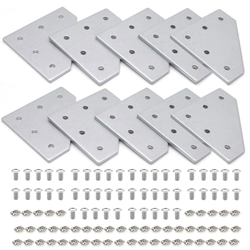 10pcs 2020 Extrusion Joint Plate Connector Corner L Bracket Silver - color: Silver, size: 20L