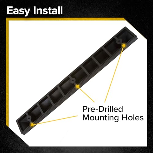 Guardian Parking Stop, 4 Foot Long Flexible Rubber Curb, Highly Visible Accessory with Mounting Holes for Job Sites and Garages, Black/Yellow - size: 4 Foot