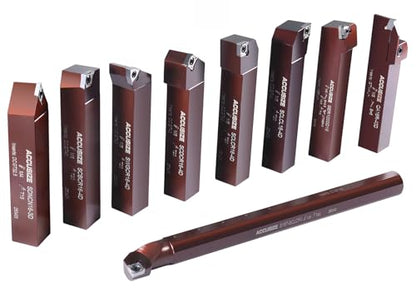 Accusize 1" Shk 9-Pc Indexable Turning & Boring Set for Aluminum, 3988-0001 - style: For Cutting Aluminum