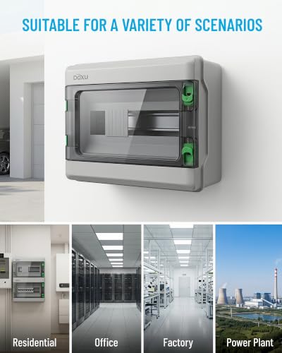 Circuit Breaker Box, IP66 Distribution Protection Box (HA-12 Way-H) - size: HA-12- 11.6x9x4.7 INCH
