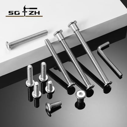 1/4-20 x 1 Inch 20Pcs Flat Head Hex Socket Cap Screws Bolts Barrel Nuts Kit, 304 Stainless Steel 18-8, Full Thread by SG TZH (with Hex Spanner) - color: Silver, size: 1/4-20 x 1"