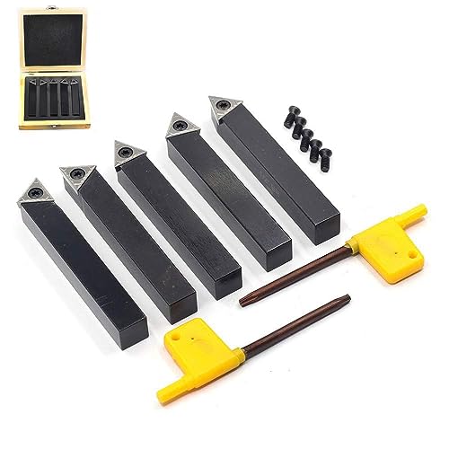 OSCARBIDE 1/2" Mini Lathe Indexable Carbide Turning Tool Holder 5-Piece
