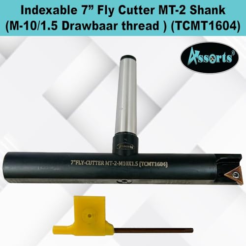 7″ Balanced Fly Cutter Indexable Face Milling Cutter with MT2 Shank (M10 × 1.5 Drawbar Thread), Single TCMT1604 Insert, Torx Screw & Star Key Included - size: 7″ Fly Cutter MT2 Shank (M10 × 1.5) – (TCMT1604 )