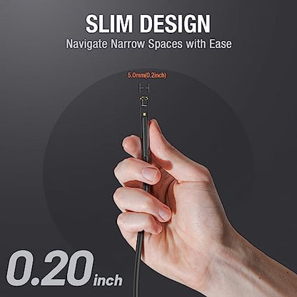 Teslong 5mm Dual Lens Borescope Camera for Home/Automotive/Pipe/Car/Wall - size: 5FT