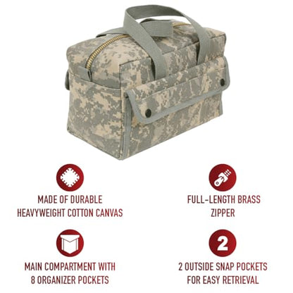 Rothco Mechanics Tool Bag with Brass Zipper - color: ACU Digital Camo