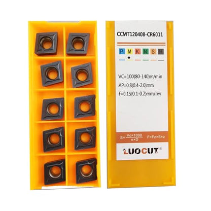 20pcs CCMT432 CCMT120408-CR6011 Lathe Turning Inserts for Stainless Steel - size: 1-20P-CCMT120408-CR6011