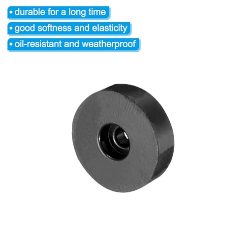 PATIKIL Rubber Spacer, 8 Pcs Rubber Anti Vibration Foot Pad Bumper 1" OD 0.2" ID Count Sink Hole Washer Round Neoprene Bushings Spacer for Air Compressor Machinery Generator Car, Black - size: 1" OD x 0.2" ID