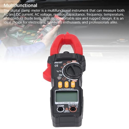 Digital Clamp Meter, 6000 Counts, T RMS Multimeter, Auto Ranging Voltmeter Ampmeter with AC DC Current Voltage, NCV Live Wire, Inrush, Diode, Temperature, Continuity