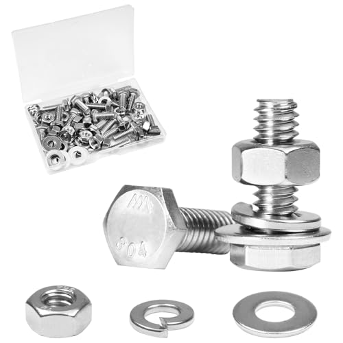 20 Sets 1/4-20 x 3/4" Hex Head Screw Bolt,Nuts,Flat & Lock Washers - size: 1/4-20 x 3/4"
