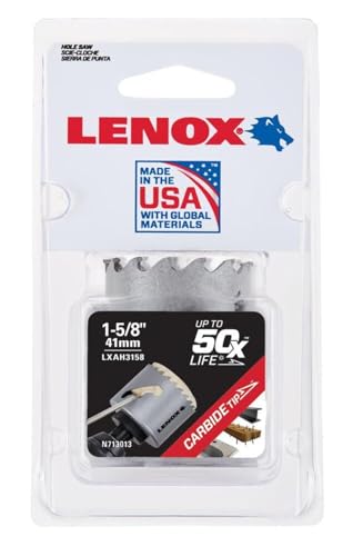 LENOX Tools Carbide Hole Saw, 1 5/8-Inch (41 mm) (LXAH3158) - style: 1 5/8-Inch (41 mm)