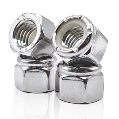 #10-32 Nylon Insert Lock Nuts 30pcs SAE 304 Stainless Steel Nylon Locknuts Hex Lock Nuts Reusable Anti-Loose Corrosion-Resistant for DIY Home Automotive Industrial - size: 10#32 30pcs