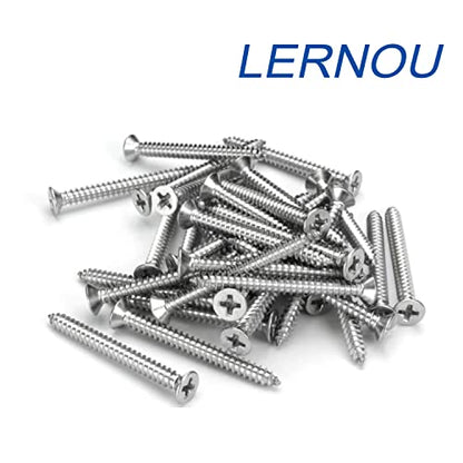 #4 x 1-3/8" (M3x35mm) 304 Stainless Steel Flat Head Wood Screws, 80pcs - size: #4 x 1-3/8''-100pcs