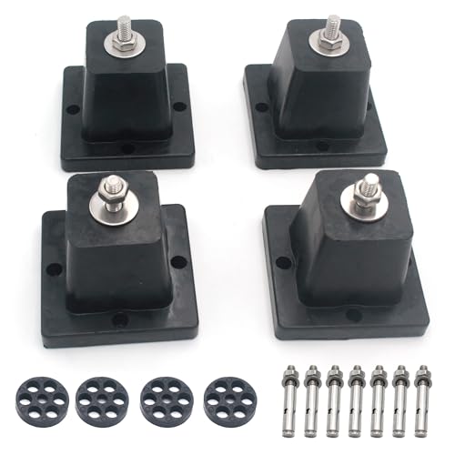 Anti-Vibration Shock Absorbing Rubber Ground Stand Mounting Bracket for HVAC, Central Air Conditioning or Mini Split Air Conditioner Condenser Pad Damping Compressor Feet (Large（36000-75000BTU）) - size: Large（36000-75000BTU）