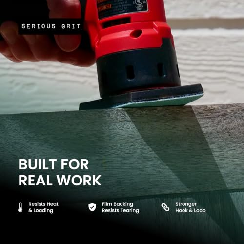 Serious Grit - P220 Grit Sandpaper for Milwaukee M12 Fuel Sanders - 50 Pack - size: 220 Grit