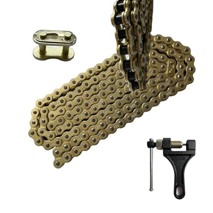 420 Motorcycle Gold Chain 132 Link with Chain Breaker