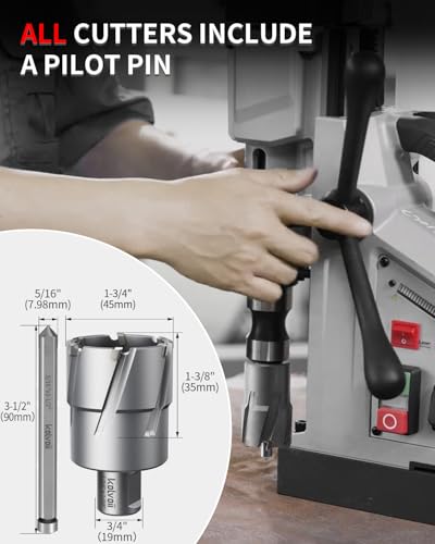 Kolvoii TCT Annular Cutter 1‑3/4" Diameter x 1‑3/8" Depth, Mag Drill Bit - size: 1-3/4" x 1-3/8"