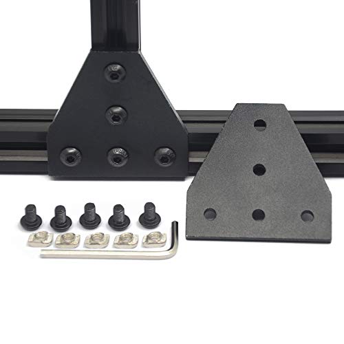 8Pcs Black 2020 Profile Connector Corner Bracket Outside Joint Board Plate - size: 2020 8 Pcs T