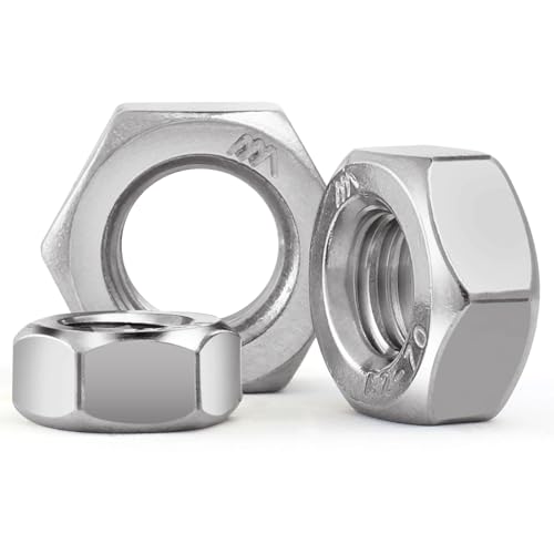VGBUY 150pcs M6-1 Hex Nuts, 304 Stainless Steel 18-8 External Hex nut M6x1, Metric Hex Machine Screw Nuts Hardware Nuts (VG01315) - size: M6-1(150pcs)