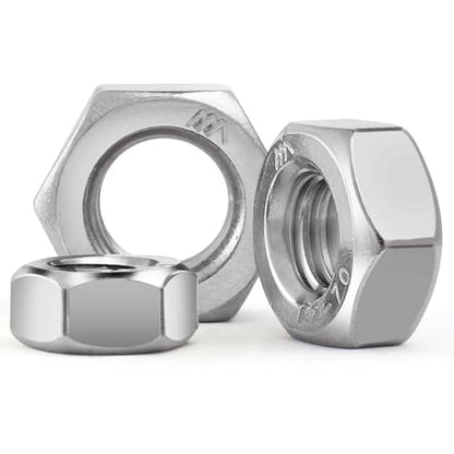 VGBUY 200pcs M5-0.8 Hex Nuts, 304 Stainless Steel 18-8 External Hex nut M5x0.8, Metric Hex Machine Screw Nuts Hardware Nuts (VG01314) - size: M5-0.8(200pcs)