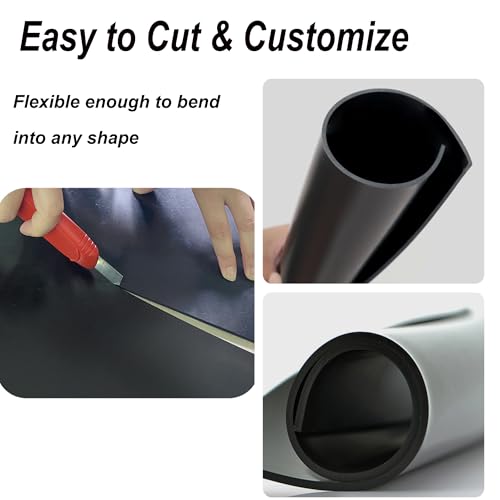 Nisorpa Neoprene Rubber Sheet Roll 3.3x9.8 ft 1/8'' Thick Rubber Roll - size: 3.3 x 9.8 FT