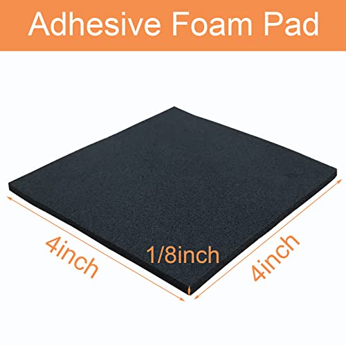 8Pcs Black Adhesive Foam Pads Closed Cell Foam Sheets 1/8" Thick X 4" X 4" - size: 4in X 4in X 1/8in