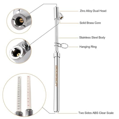 GODESON Dual Head Tire Pressure Gauge 10-150 PSI/1-10 Bar 12-Pack - size: 12pack