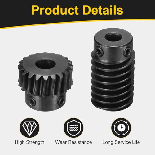 uxcell Worm Gear Set 1 Mod 20T 1:20 Reduction Rate,Gear 8mm,Rod 6mm Bore - size: Gear 8mm, Rod 6mm Bore
