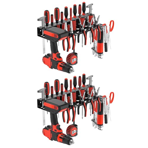 2Pcs Metal Screwdriver Organizer, Wall Mount Plier Organizer Hammer Holder, Hand Tool Storage Rack for Garage Workshop Workbench (Black, 2PCS) - color: Black, size: 2PC Hand Tool Holder