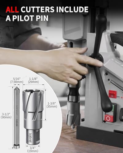 Kolvoii TCT Annular Cutter 1‑1/8" Diameter x 1‑3/8" Depth, Mag Drill Bit - size: 1-1/8" x 1-3/8"