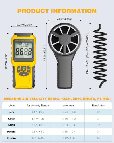 MT-95H Split Thermo Anemometer Wind Speed Gauge