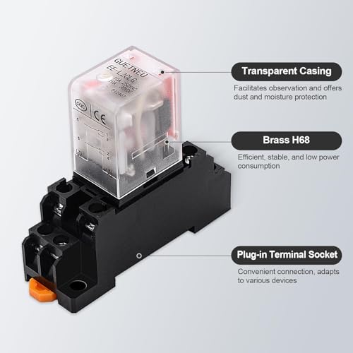 2 Pcs Electromagnetic Power Relays, Red Indicator Light - size: 8-Pin 110 VAC