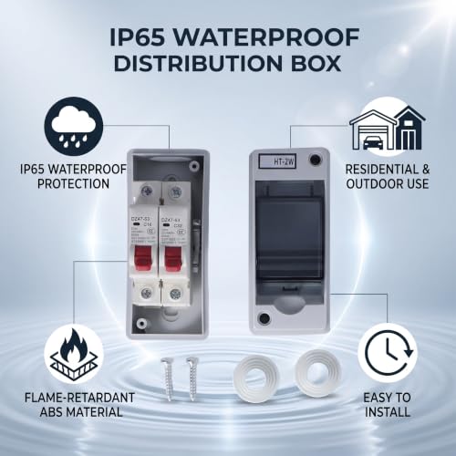 2 Way Distribution Box Circuit Breakers with Distribution Case Distribution Box for Outdoor(16A 32A) - color: 16A 32A