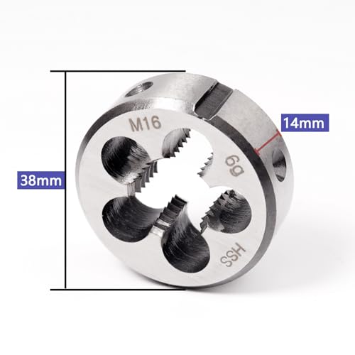 ATOPLEE HSS 6542 M16 X 2.0 Tap and Die Set, Right Hand Machine Thread Tap Die Set (M16 X 2.0) - size: M16 X 2.0