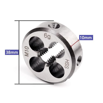 ATOPLEE HSS 6542 M10 X 1.5 Tap and Die Set, Right Hand Machine Thread Tap Die Set (M10 X 1.5) - size: M10 X 1.5
