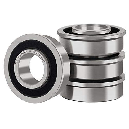 XiKe 4 Pack Flanged Ball Bearings 5/8" x 1-3/8" x 1/2". Be Applicable Lawn Mower, Wheelbarrows, Carts & Hand Trucks Wheel Hub. Replacement for JD AM118315, AM35443, Stens 215-038, 215-061 Etc. - size: ID 5/8" x OD 1-3/8"