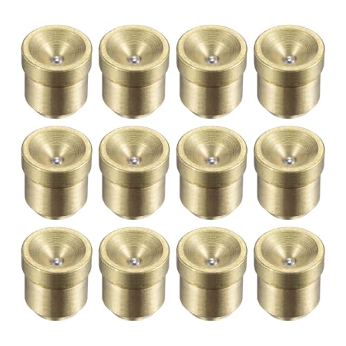 uxcell Brass Push Button Flange Grease Oil Cup 10mm Ball Oiler for Lubrication System 12Pcs - size: 10mm