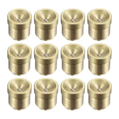 uxcell Brass Push Button Flange Grease Oil Cup 10mm Ball Oiler for Lubrication System 12Pcs - size: 10mm
