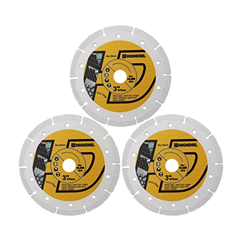 HIGHDRIL Diamond Cutting Wheel 75mm for Metal,Steel Pipe,Rebar,Stainless - size: Metal Cutting Wheel