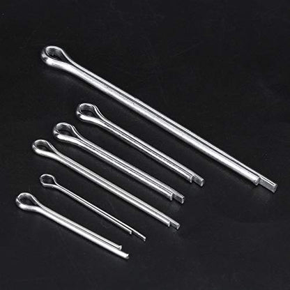 555Pcs Cotter Pin Assortment Kit, Industrial Zinc Plated Split Cotter Pin Set, Mechanical Fasteners, Metal Fastener Set, Hardware Assortment Kit for Machinery