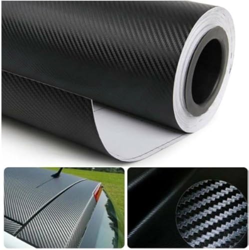 DIYAH 3D Black Carbon Fiber Film Twill Weave Vinyl Sheet Roll Wrap DIY Decals 12" X 60" (1FT X 5FT) - size: 12" X 60" / 1FT X 5FT