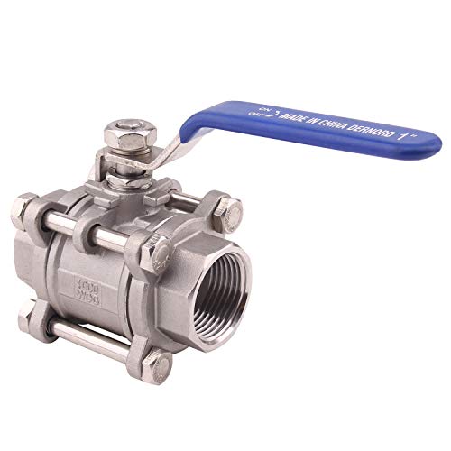 DERNORD Ball Valve 1 Inch NPT Threaded - Stainless Steel 304 Female 3 Piece Full Port (1" NPT Female) - size: 1" NPT Female