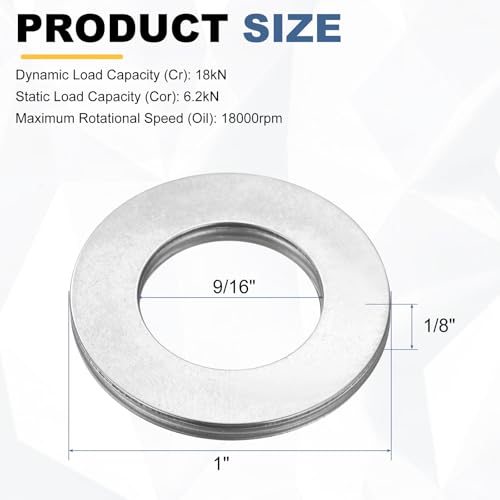 uxcell 4 Sets NTA916 Thrust Needle Roller Bearings with Washers, ID 9/16" - size: NTA916+2TWA, 9/16"x1"x1/8"