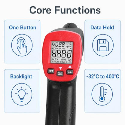 UNI-T UT300S Laser Infrared Thermometer -32℃～400℃Termometro Digital Industrial Non Contact Laser Temperature Meter Gun