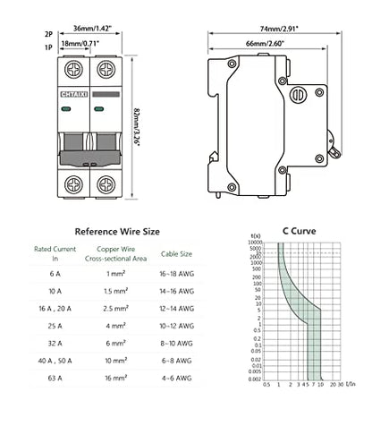 AC Miniature Circuit Breaker, 16 Amp 120V/240V 1 Pole - style: 16 Amp
