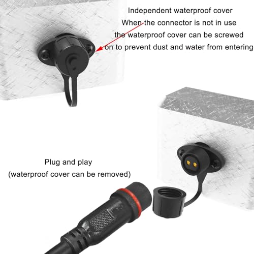 18AWG M16 2Pin Waterproof Connector,2 Wire Male Female Plug - size: 18AWG 2Pin Waterproof Connector