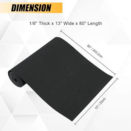 1/8" x 13" x 80" Neoprene Sponge Foam Rubber Roll Without Adhesive - size: 1/8" Thick x 13" Wide x 80" Length