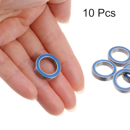 uxcell 10pcs 6701-2RS Miniature Deep Groove Ball Bearings 12x18x4mm Rubber Sealed Bearings for TRX4 1/10 RC Cars Trucks, 3D Printer, P6 (ABEC 3) - color: Blue, size: 12x18x4mm